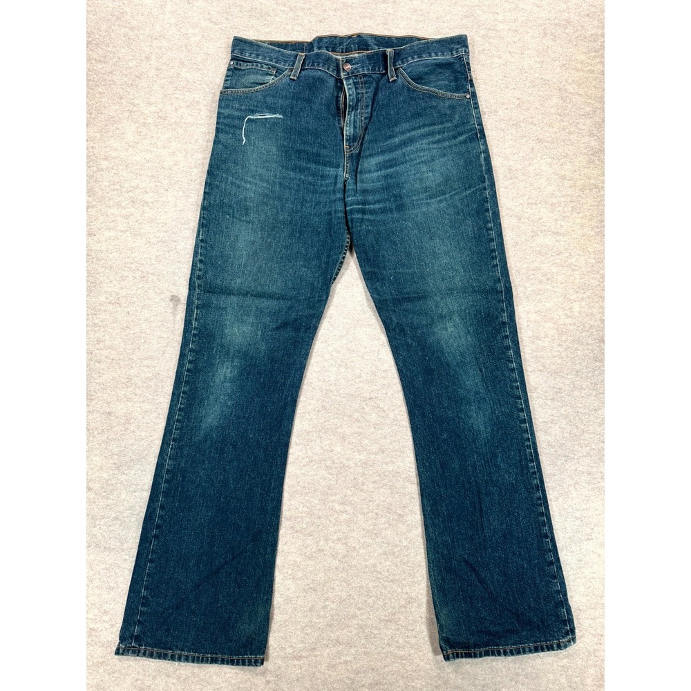 Levis 507 Western Slim Bootcut Jeans Mens 36x34 Blue Whiskering Denim Mid Rise